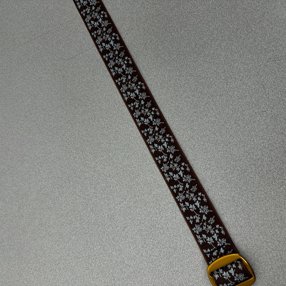 Bison Designs Belt Womens Small Brown Floral Print Mazo Webbing Slider Buckle - Picture 3 of 6